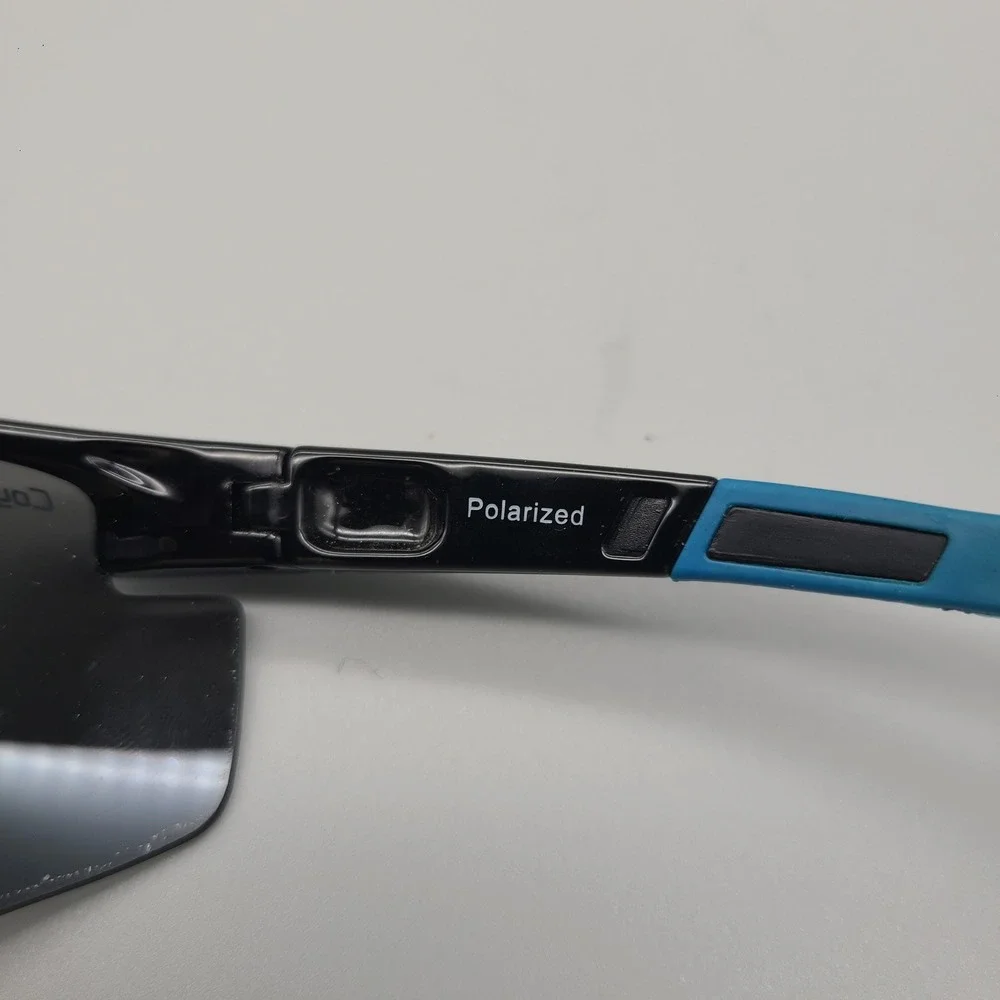Coyote Napa Polarized Sunglasses Black Blue Wrap Sport 05603535 Blue Mirror Lens